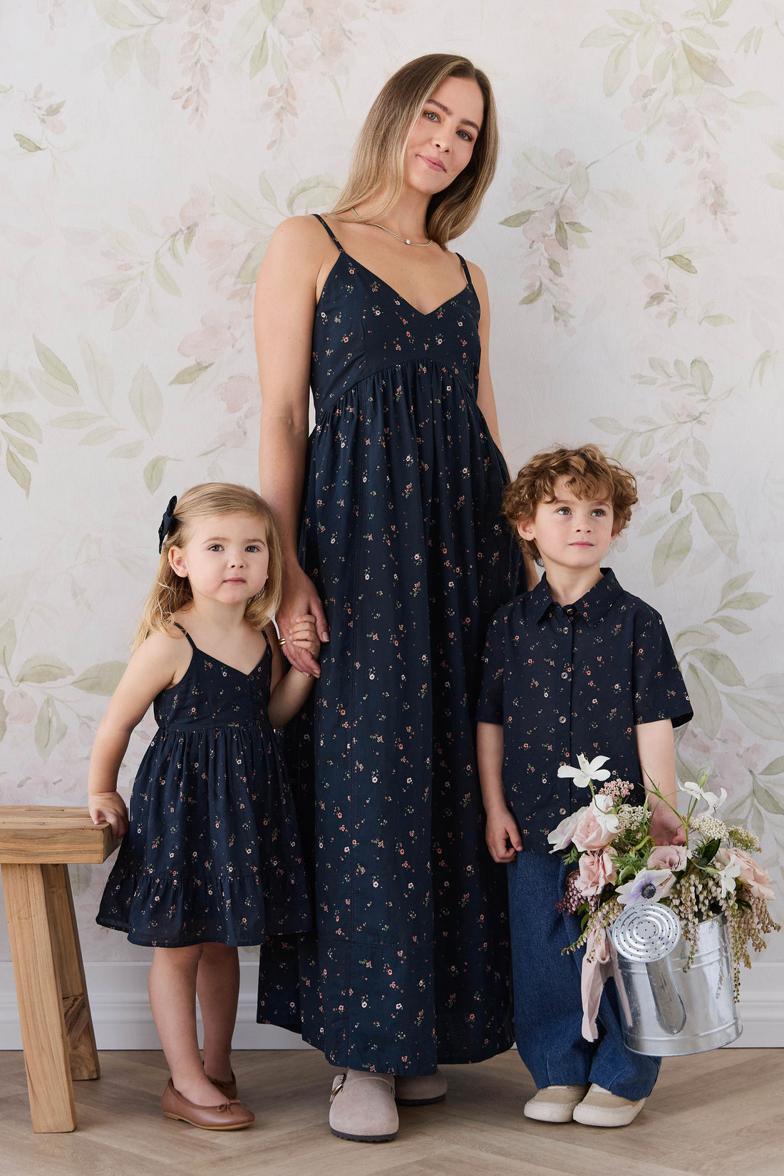 Organic Cotton Womens Whitley Dress - Eloise Navy Childrens Dress from Jamie Kay Australia
