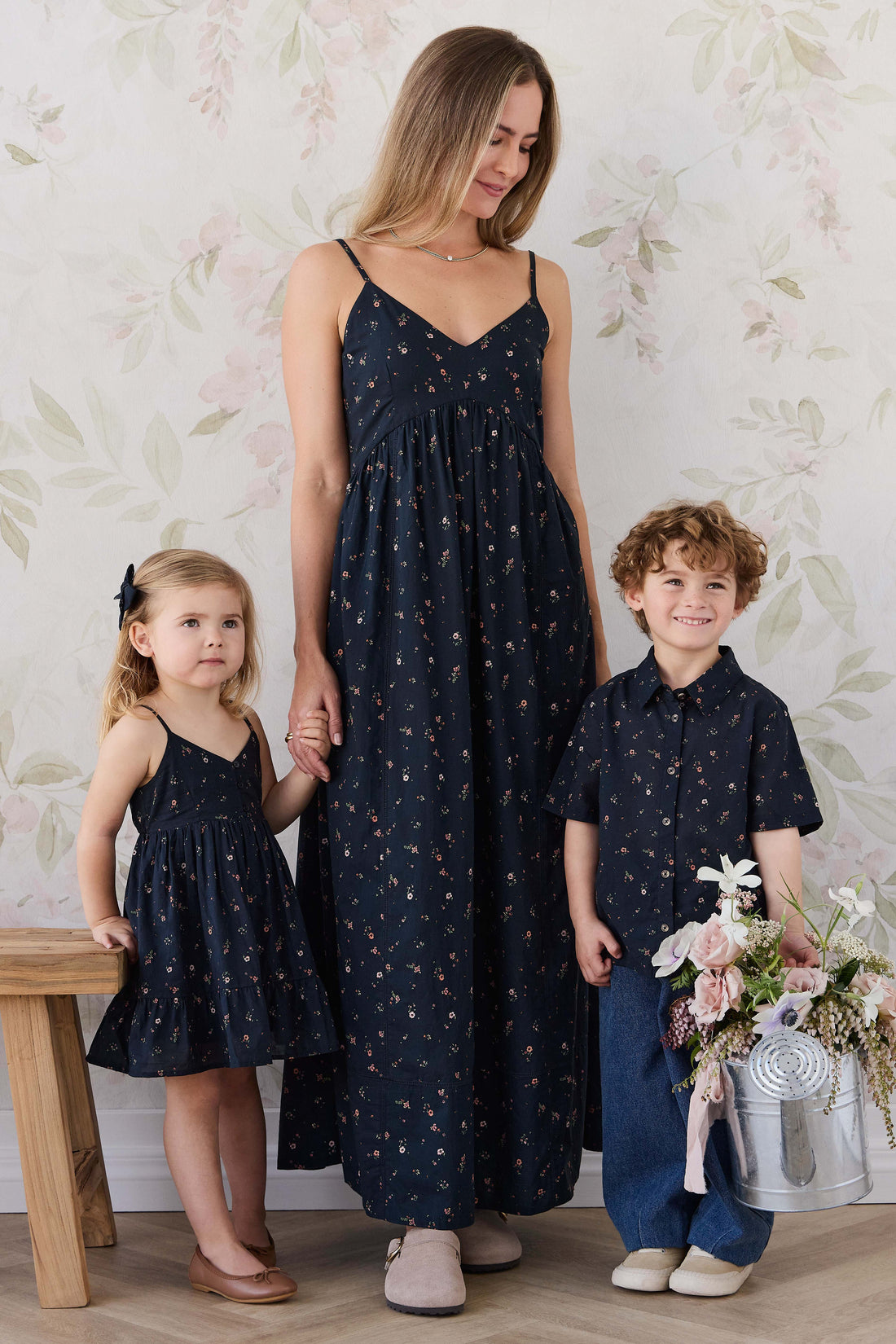 Organic Cotton Alexander Shirt - Eloise Navy Childrens Top from Jamie Kay Australia