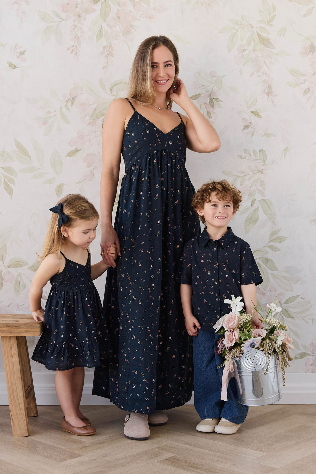 Organic Cotton Womens Whitley Dress - Eloise Navy Childrens Dress from Jamie Kay Australia