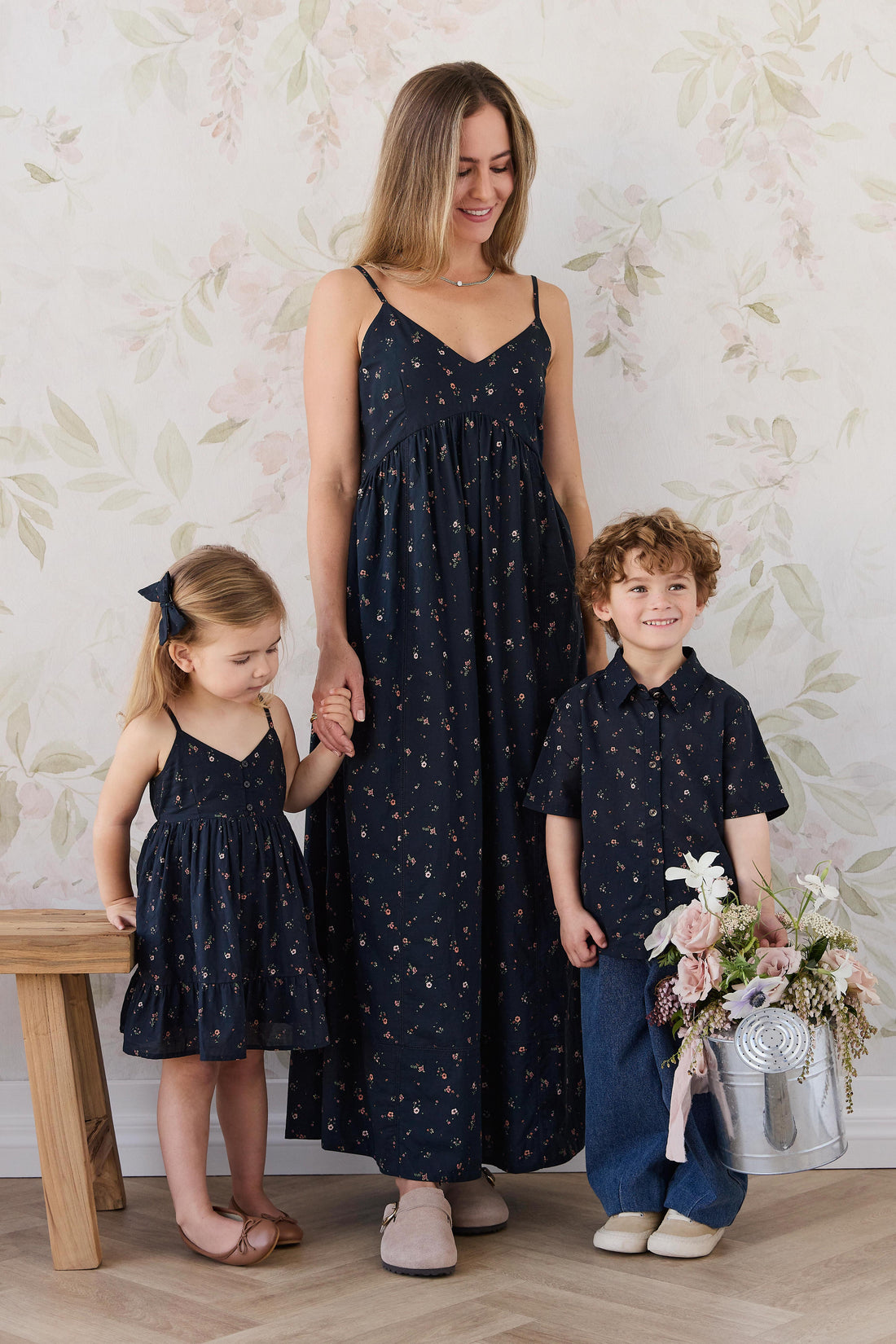 Organic Cotton Womens Whitley Dress - Eloise Navy Childrens Dress from Jamie Kay Australia