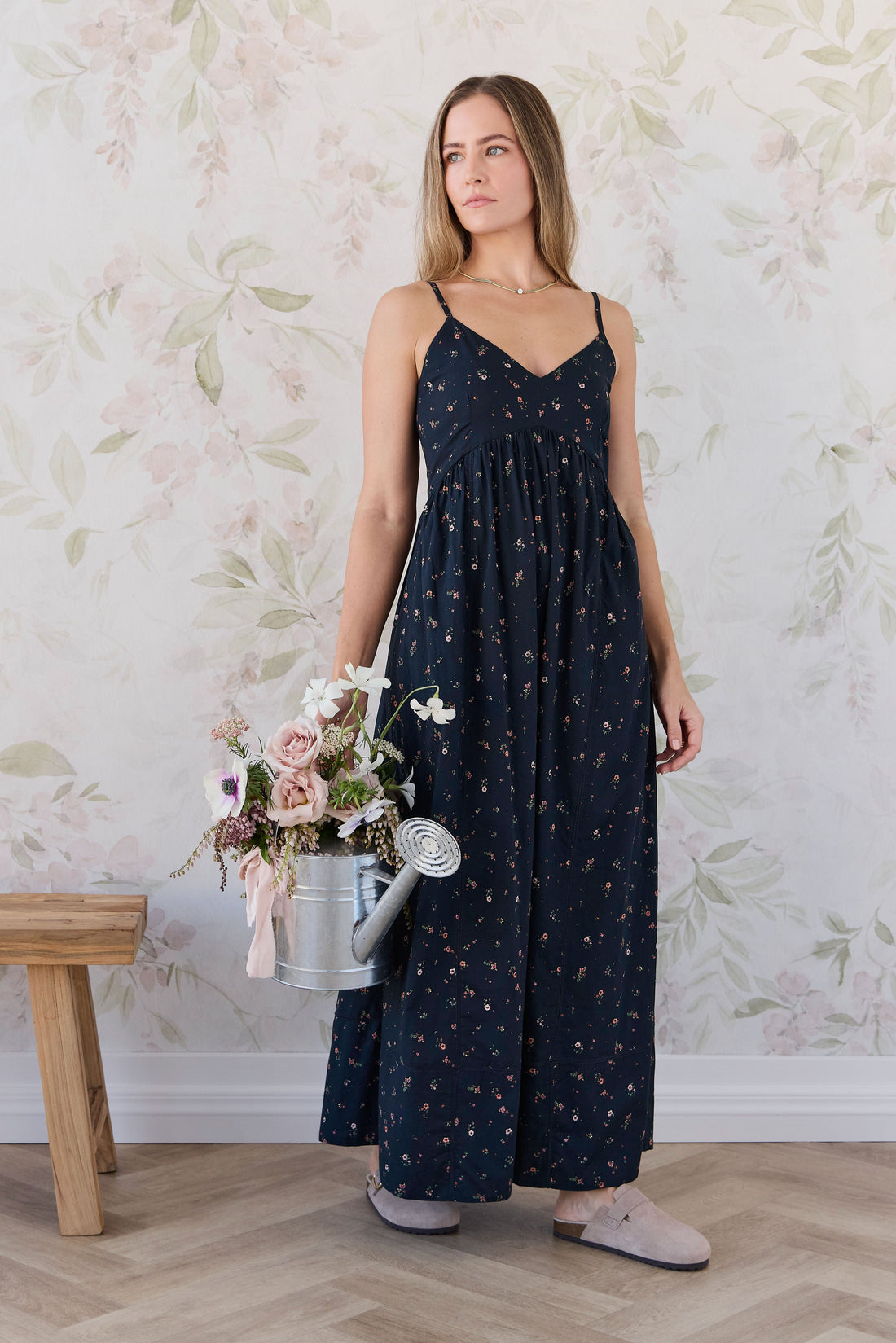 Organic Cotton Womens Whitley Dress - Eloise Navy Childrens Dress from Jamie Kay Australia