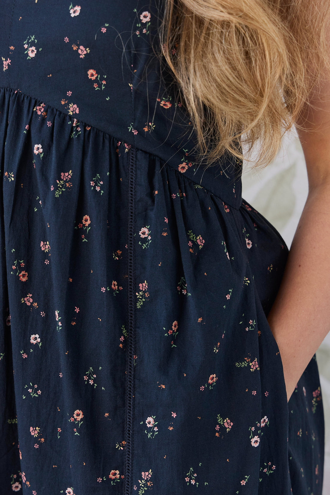 Organic Cotton Womens Whitley Dress - Eloise Navy Childrens Dress from Jamie Kay Australia