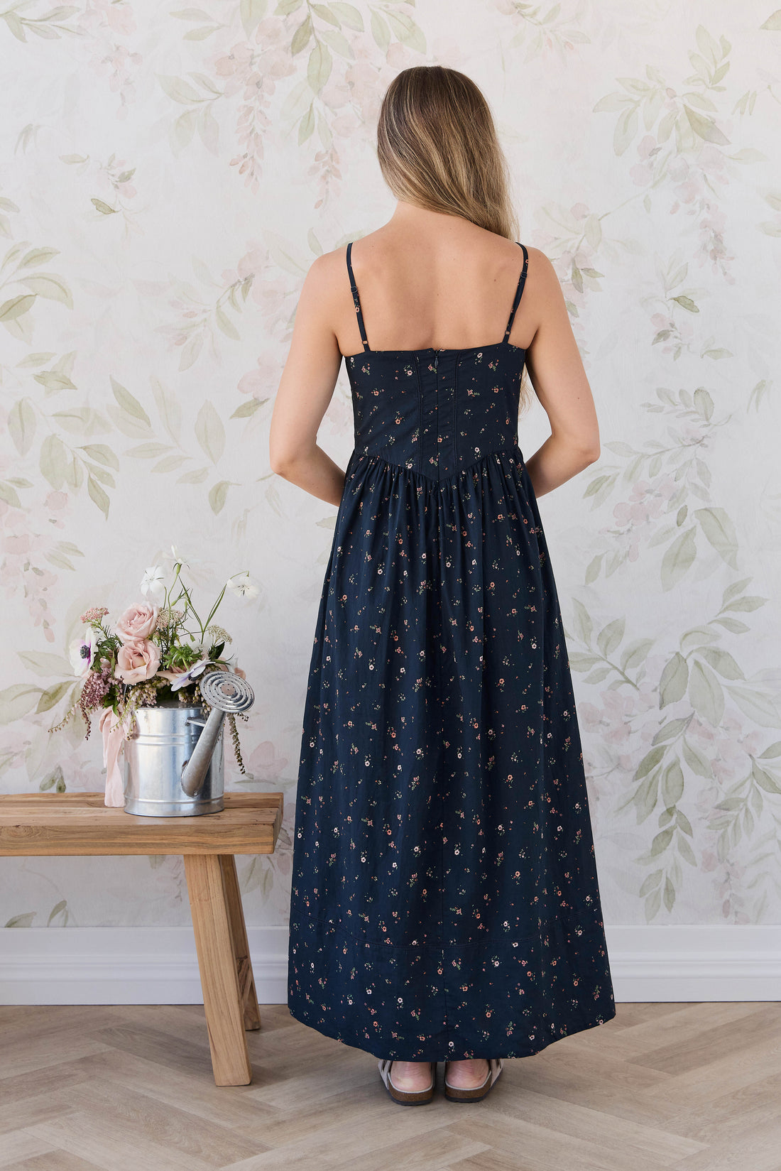 Organic Cotton Womens Whitley Dress - Eloise Navy Childrens Dress from Jamie Kay Australia