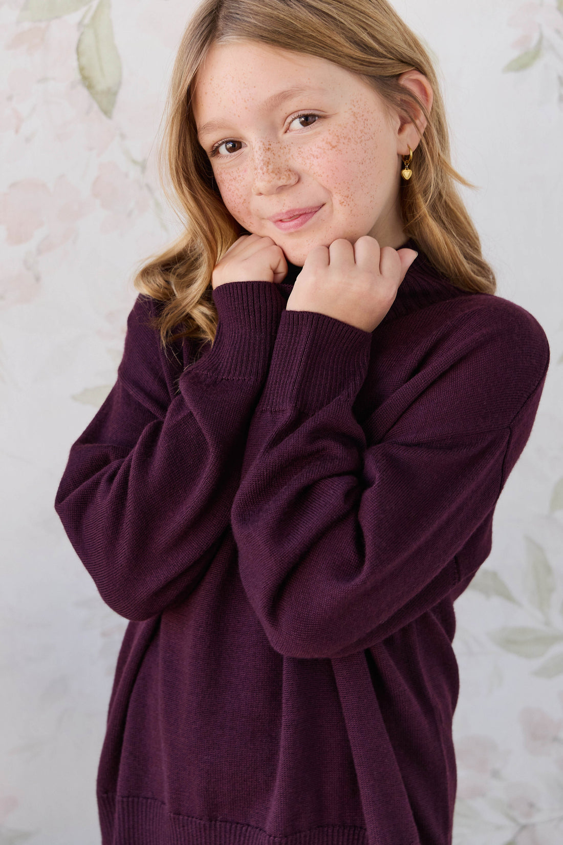 Merino Turtleneck Jumper - Blackberry Childrens Jumper from Jamie Kay Australia