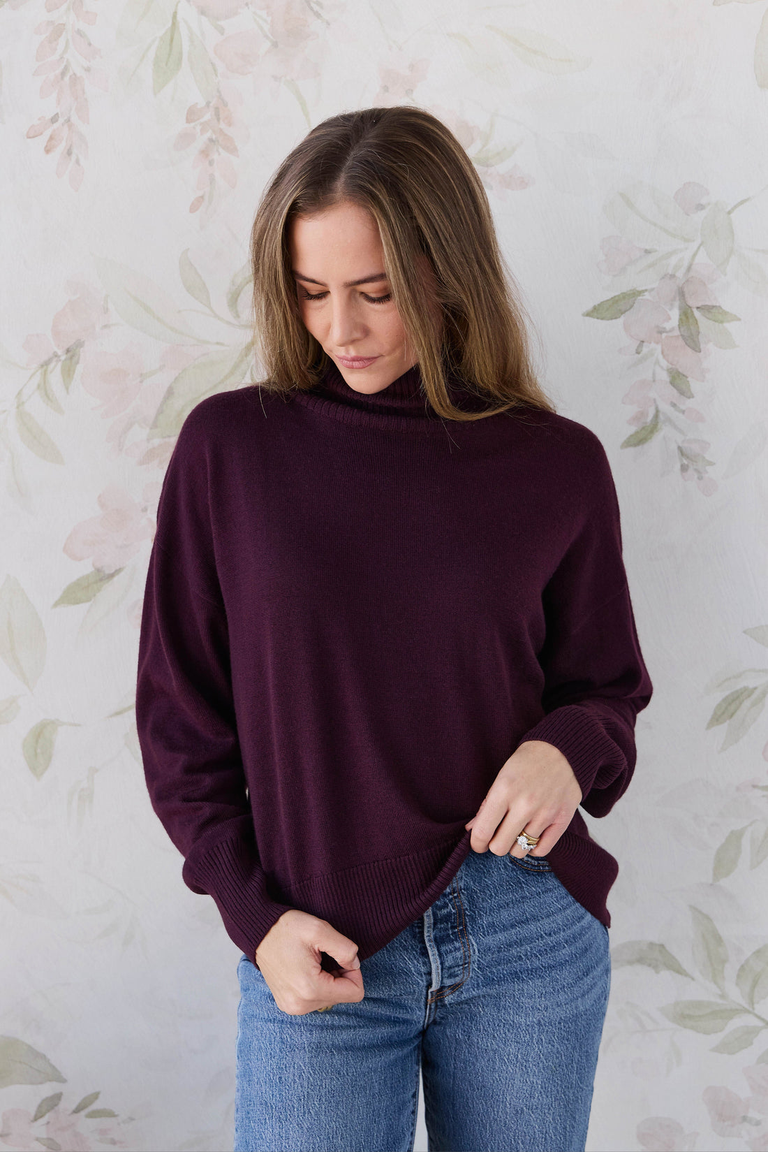 Merino Womens Turtleneck Jumper - Blackberry Childrens Jumper from Jamie Kay Australia
