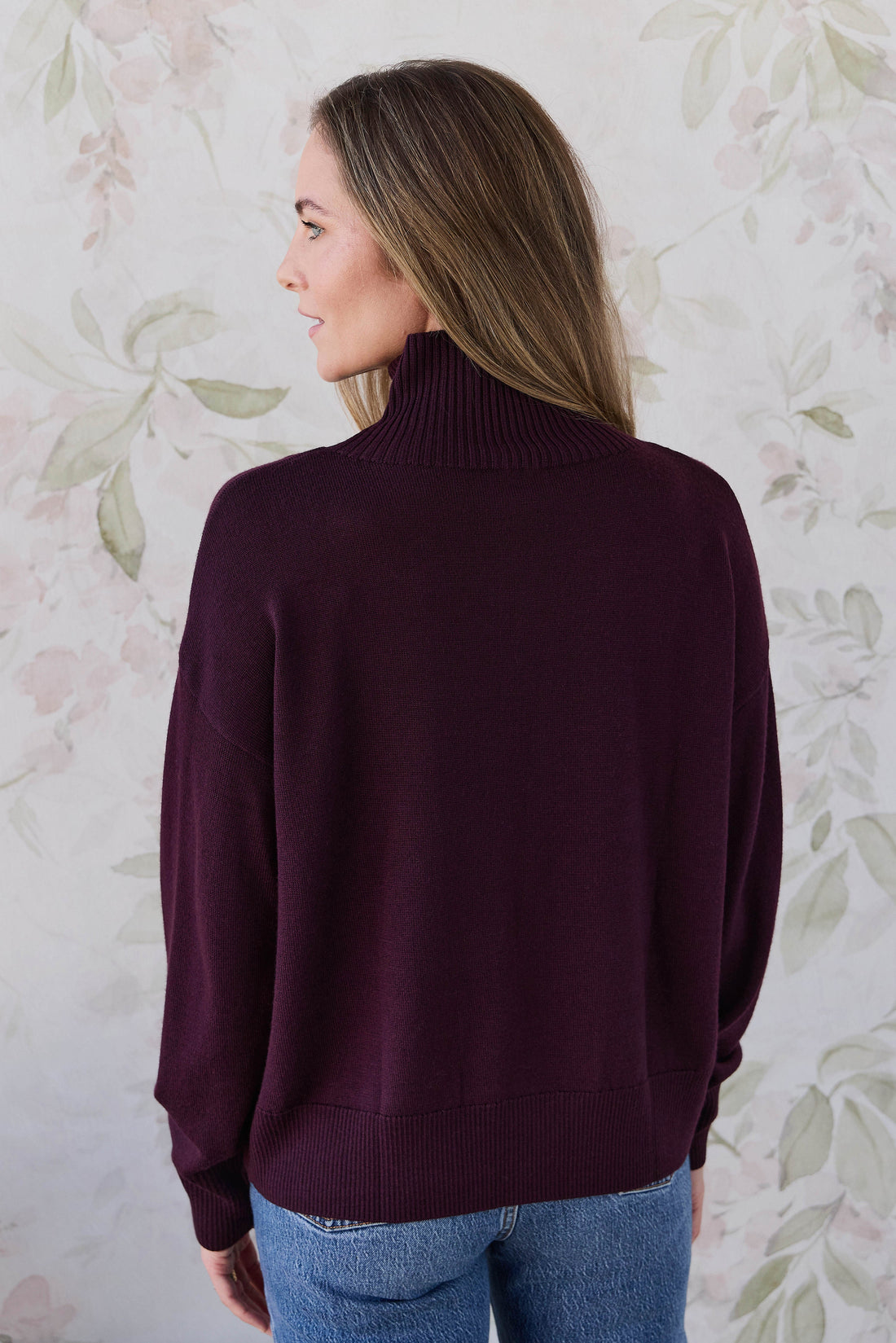 Merino Womens Turtleneck Jumper - Blackberry Childrens Jumper from Jamie Kay Australia