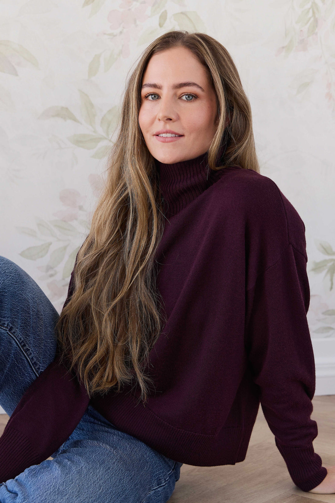 Merino Womens Turtleneck Jumper - Blackberry Childrens Jumper from Jamie Kay Australia