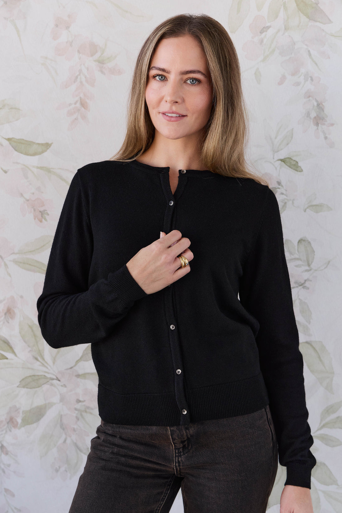 Merino Camille Womens Cardigan - Black Childrens Cardigan from Jamie Kay Australia
