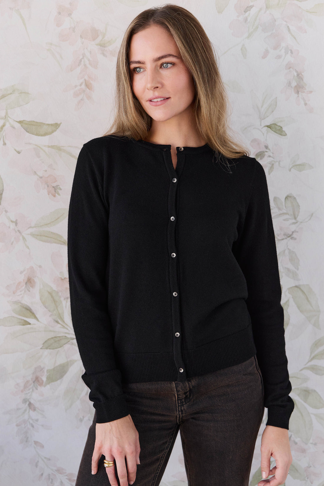 Merino Camille Womens Cardigan - Black Childrens Cardigan from Jamie Kay Australia
