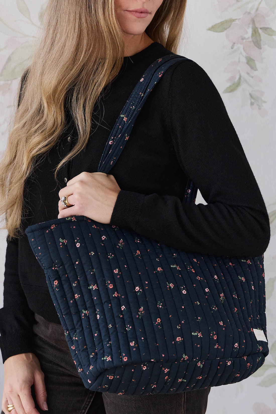 Emiko Quilted Tote - Eloise Navy Childrens Bag from Jamie Kay Australia