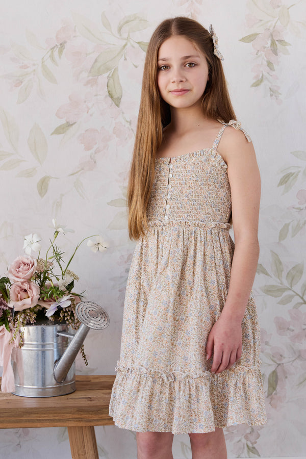 Organic Cotton Maude Dress - Tully Peach Childrens Dress from Jamie Kay Australia