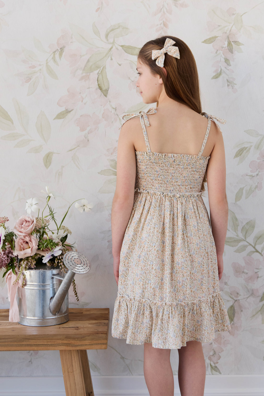 Organic Cotton Maude Dress - Tully Peach Childrens Dress from Jamie Kay Australia