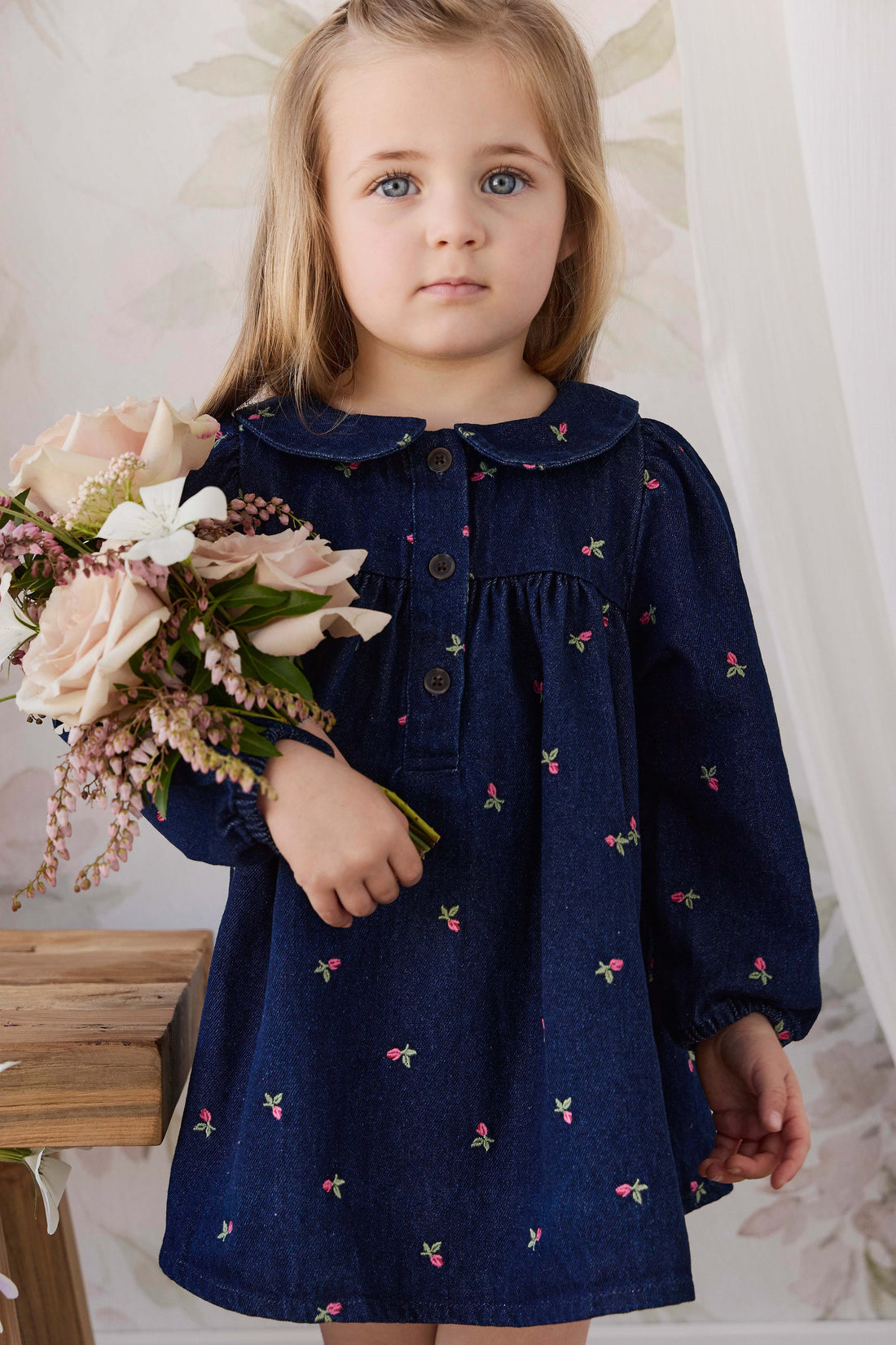 Gracen Dress - Rosebud Denim Childrens Dress from Jamie Kay Australia