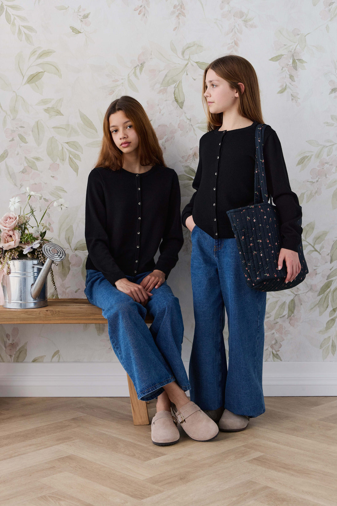 Merino Camille Cardigan - Black Childrens Cardigan from Jamie Kay Australia