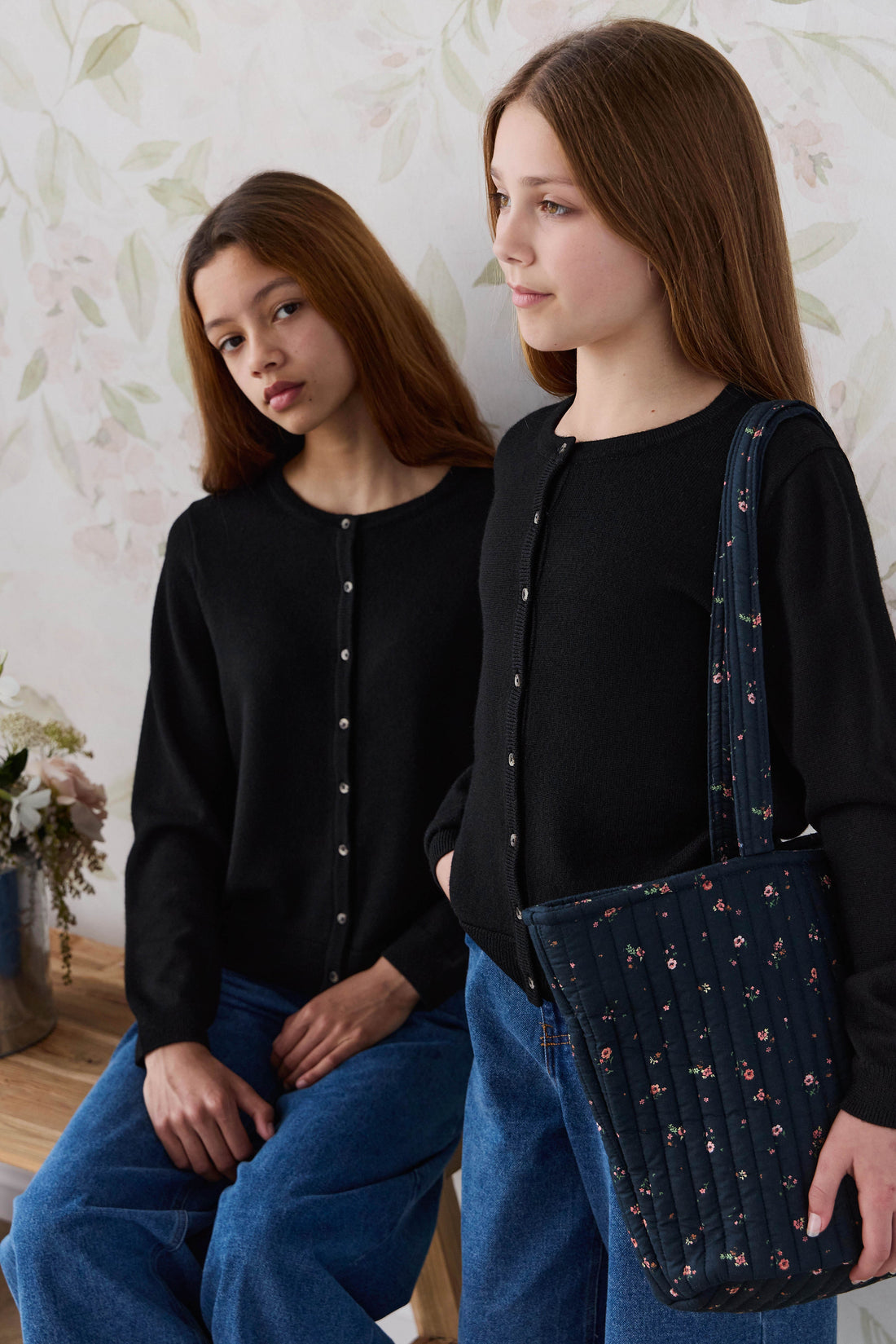 Emiko Quilted Tote - Eloise Navy Childrens Bag from Jamie Kay Australia