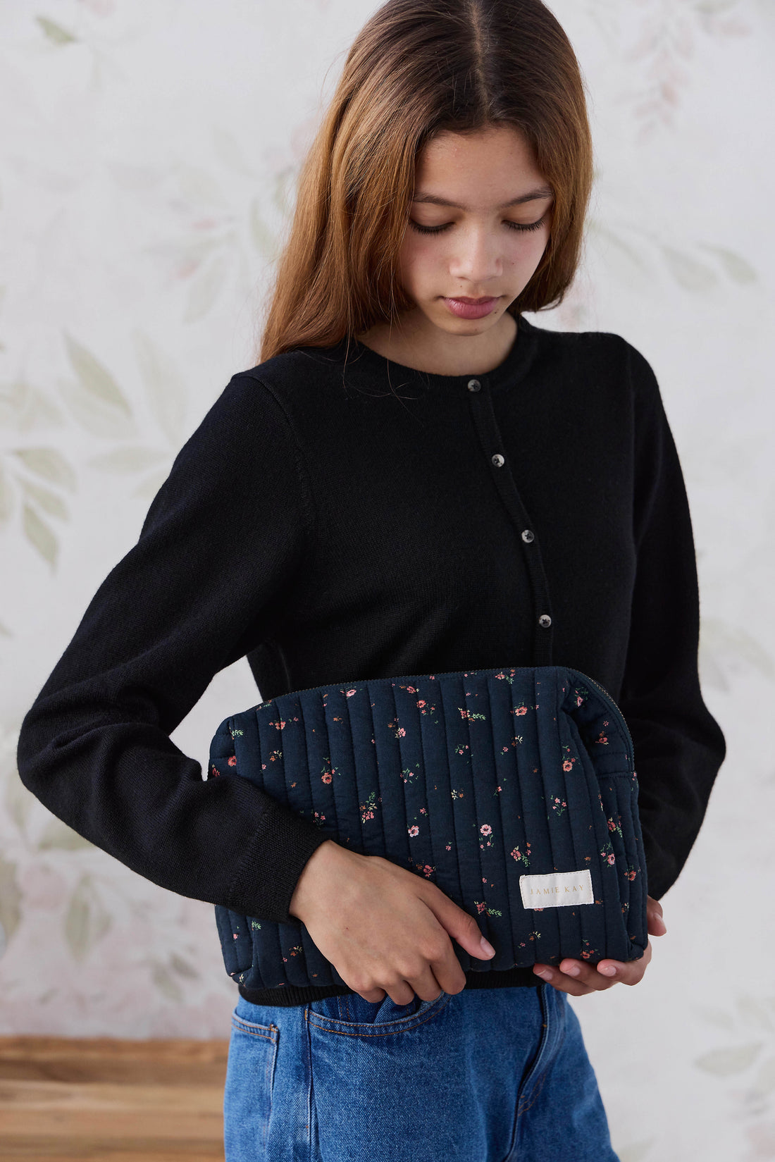 Adelaide Quilted Pouch - Eloise Navy Childrens Bag from Jamie Kay Australia
