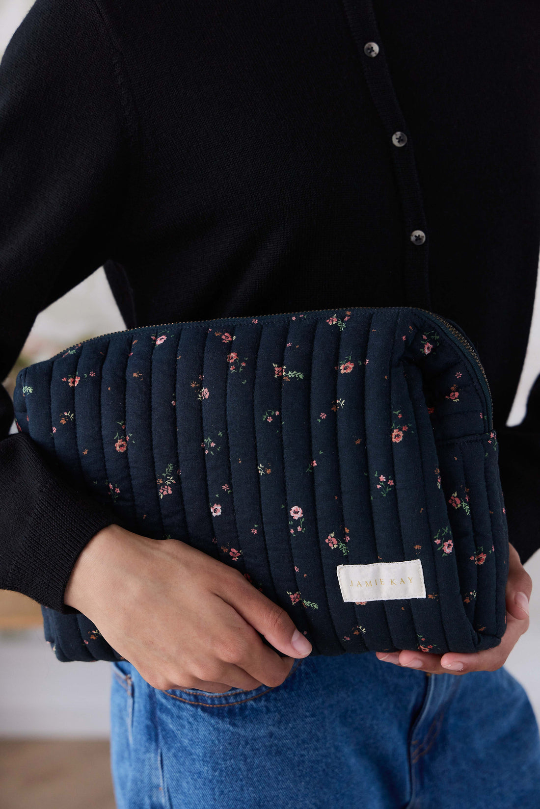 Adelaide Quilted Pouch - Eloise Navy Childrens Bag from Jamie Kay Australia