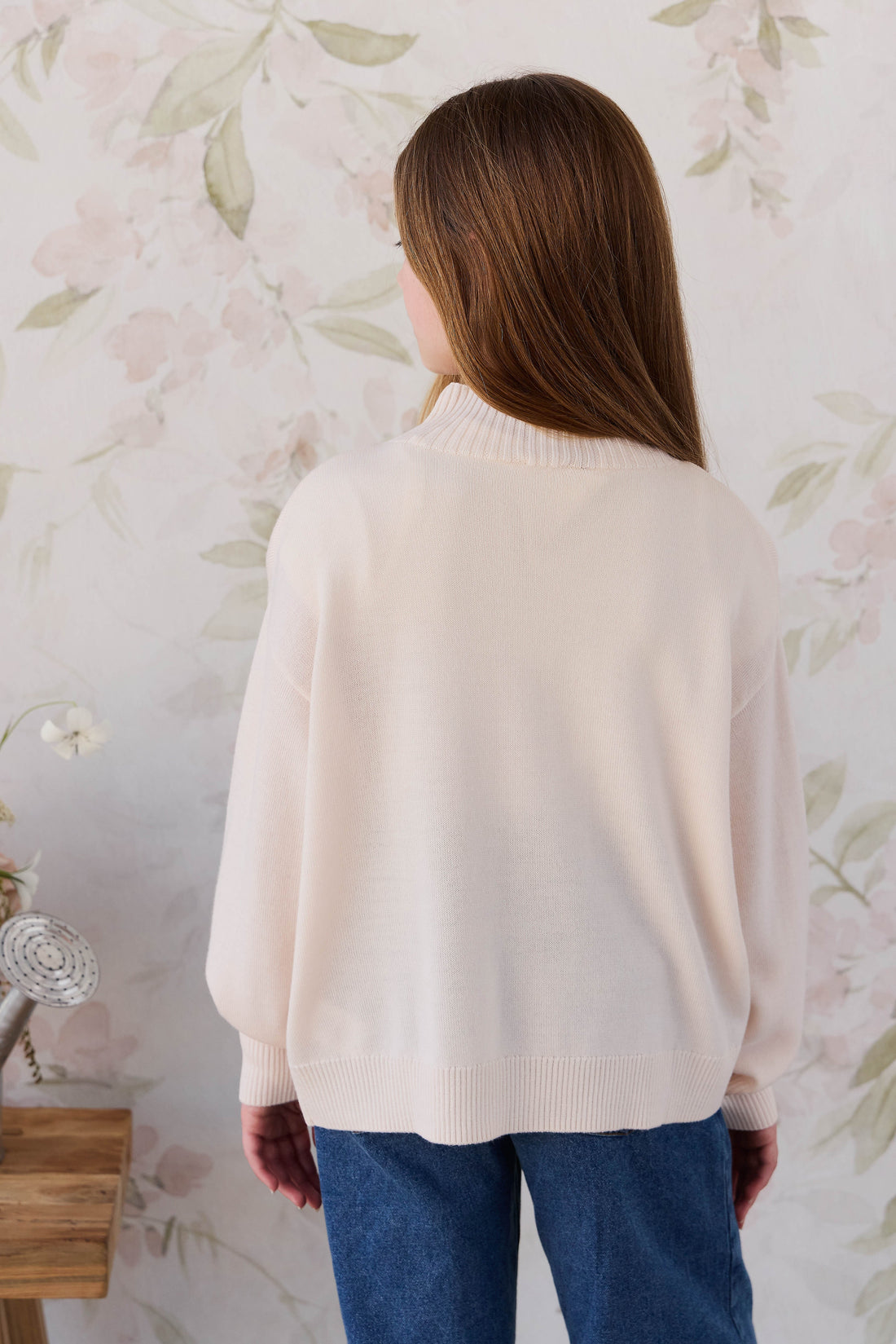 Merino Turtleneck Jumper - Ivory Childrens Jumper from Jamie Kay Australia