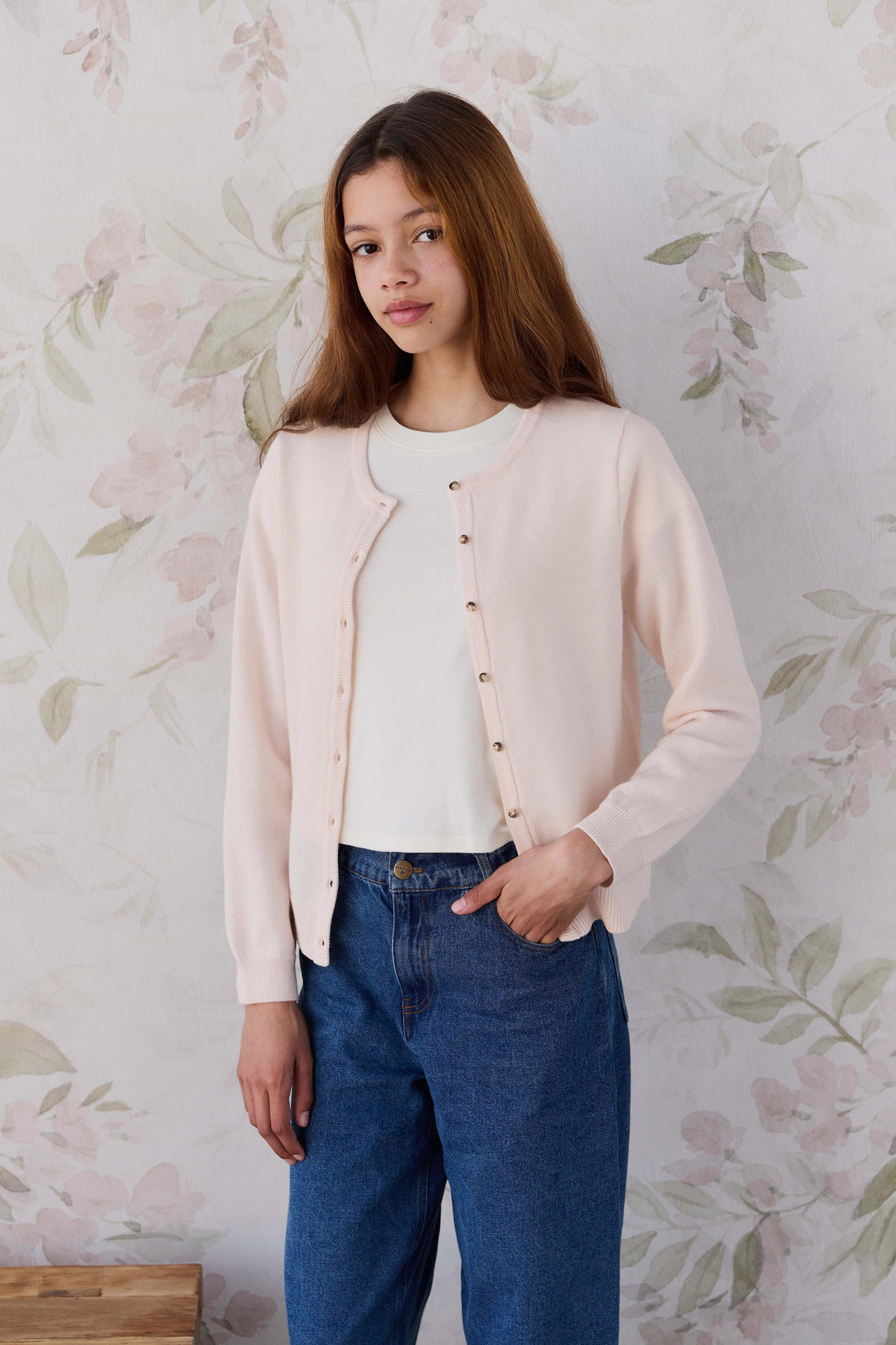 Merino Camille Cardigan - White Rabbit Childrens Cardigan from Jamie Kay Australia