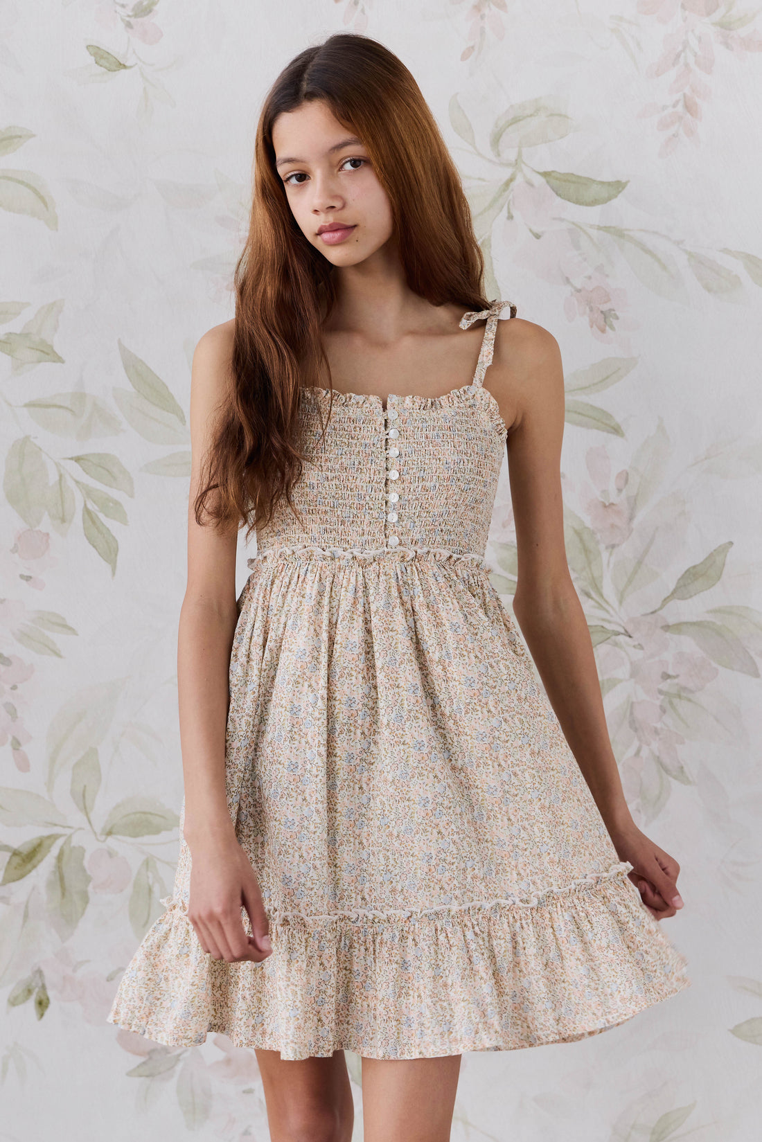 Organic Cotton Maude Dress - Tully Peach Childrens Dress from Jamie Kay Australia