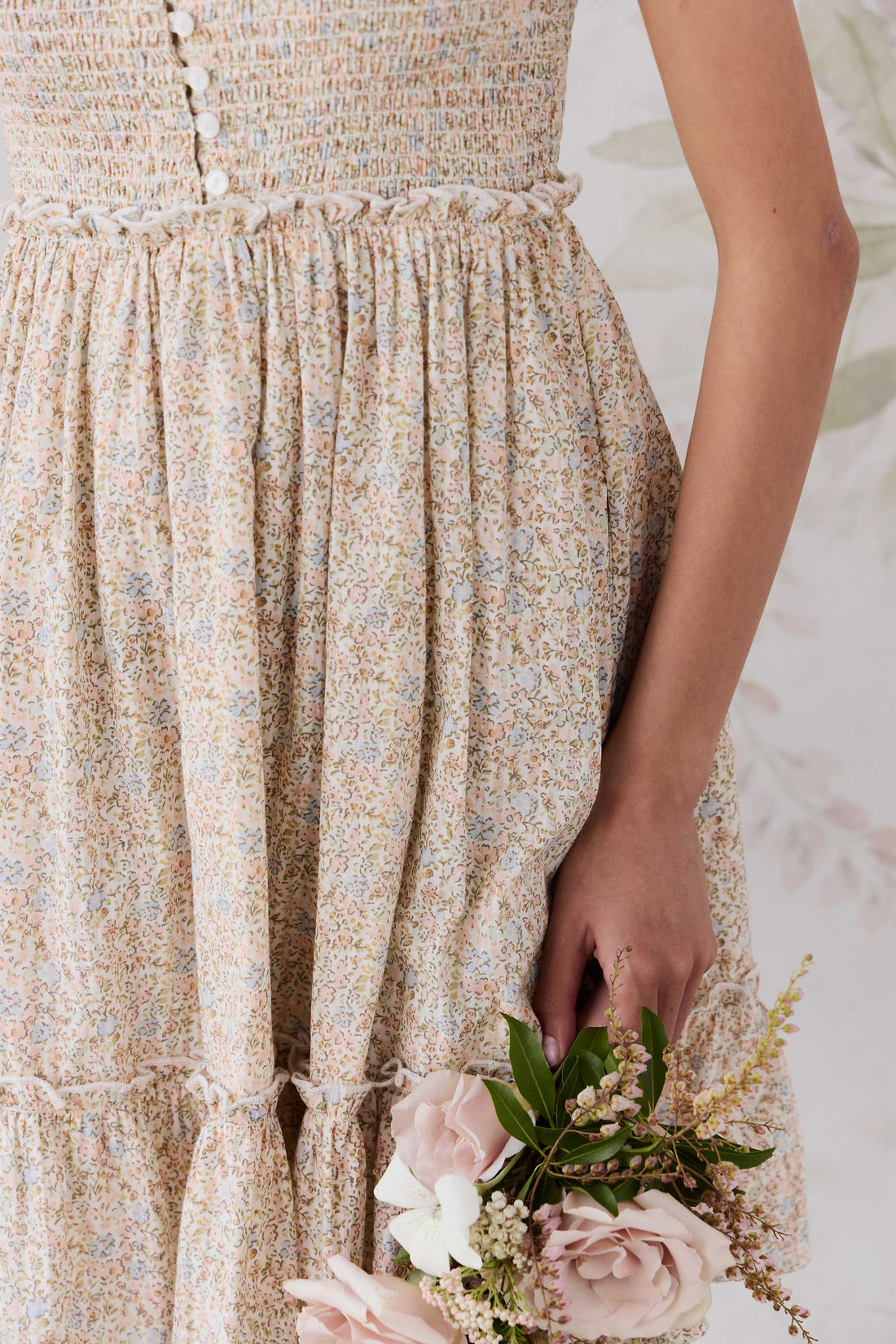 Organic Cotton Maude Dress - Tully Peach Childrens Dress from Jamie Kay Australia