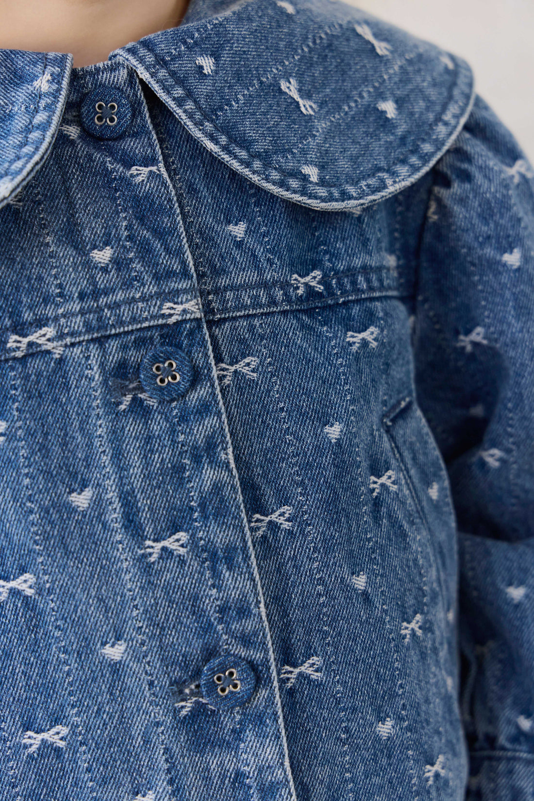Elka Jacket - Amour Bows Denim Childrens Jacket from Jamie Kay Australia