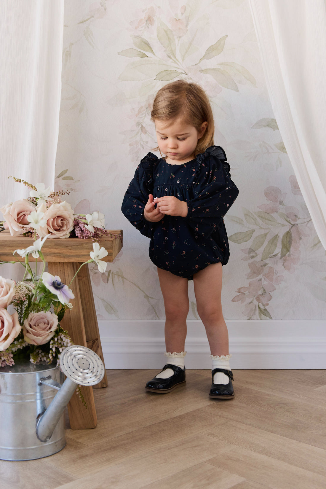 Organic Cotton Kaianna Playsuit - Eloise Navy Childrens Playsuit from Jamie Kay Australia