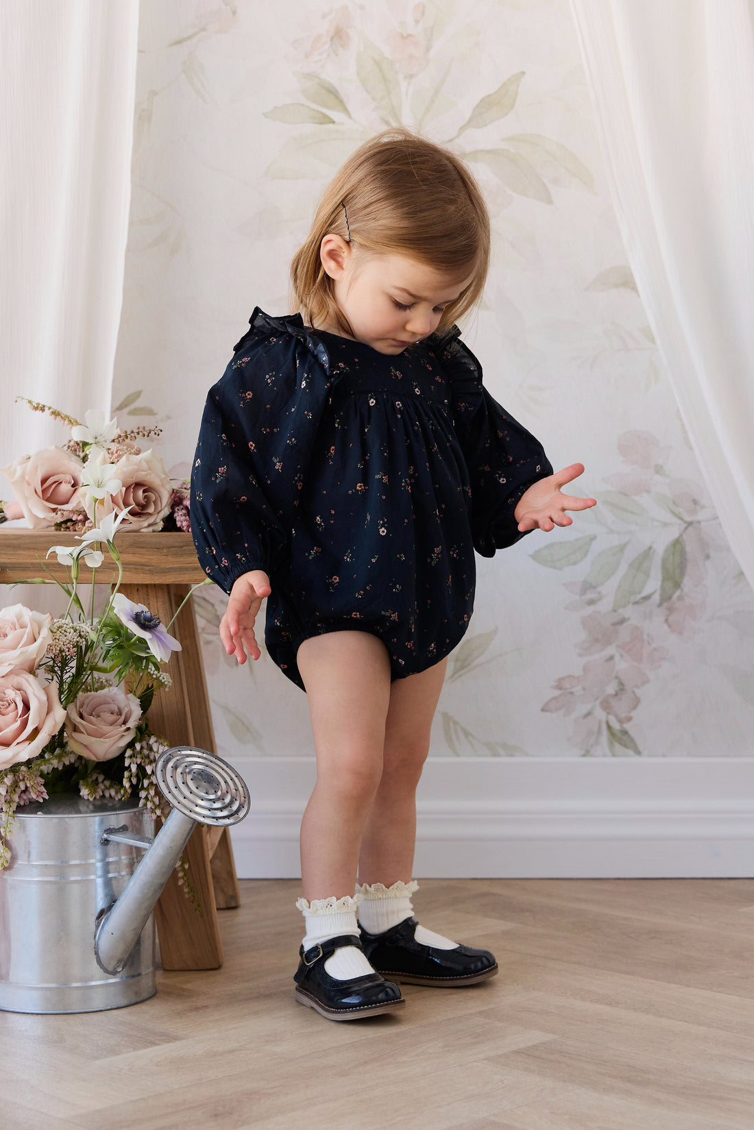 Organic Cotton Kaianna Playsuit - Eloise Navy Childrens Playsuit from Jamie Kay Australia
