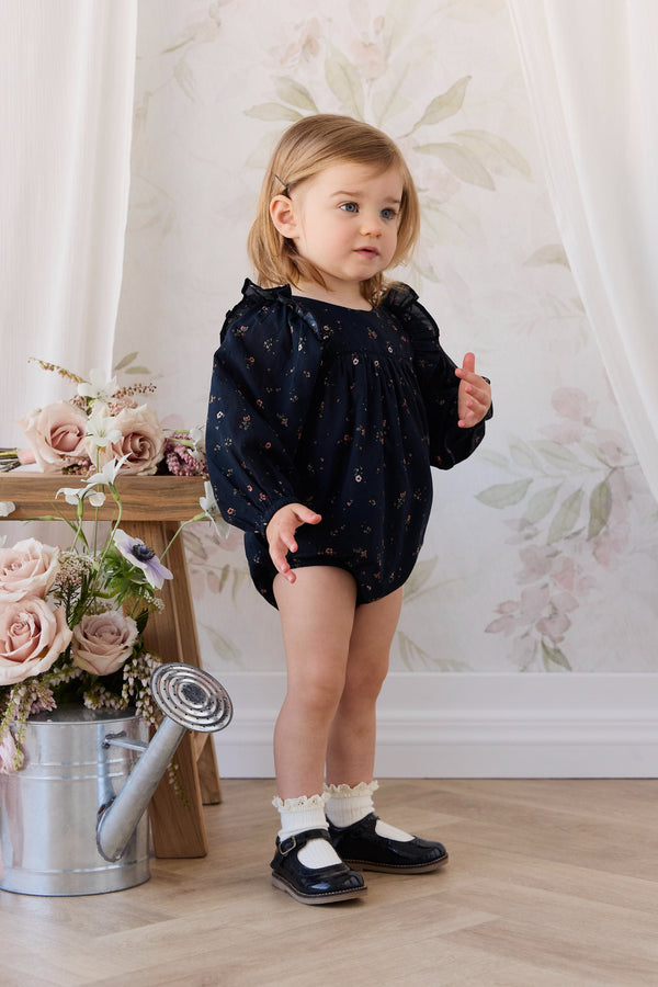 Organic Cotton Kaianna Playsuit - Eloise Navy Childrens Playsuit from Jamie Kay Australia