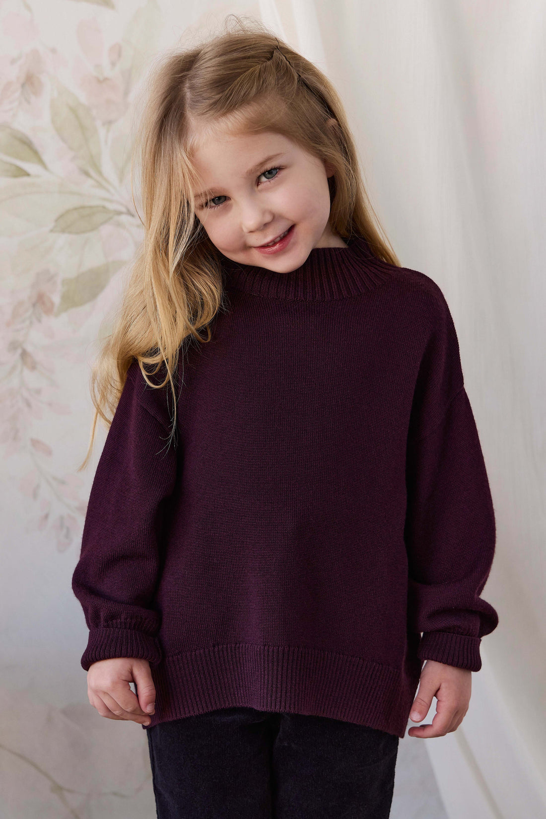 Merino Turtleneck Jumper - Blackberry Childrens Jumper from Jamie Kay Australia