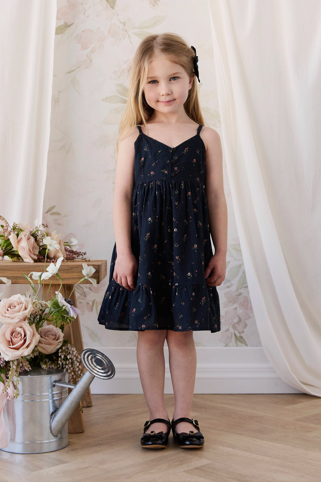 Organic Cotton Kaianna Dress - Eloise Navy Childrens Dress from Jamie Kay Australia