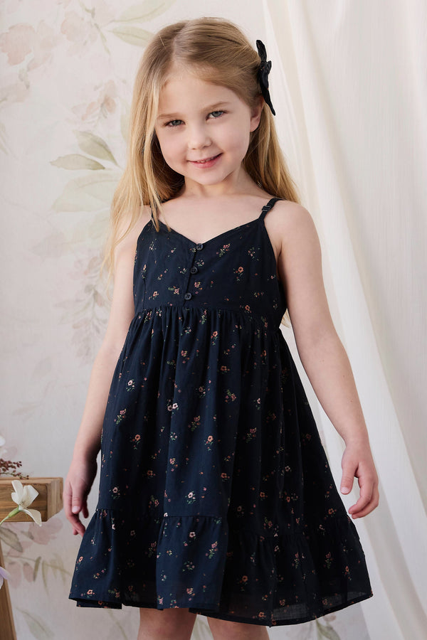 Organic Cotton Kaianna Dress - Eloise Navy Childrens Dress from Jamie Kay Australia