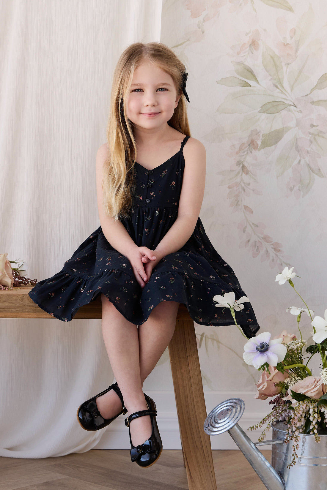 Organic Cotton Kaianna Dress - Eloise Navy Childrens Dress from Jamie Kay Australia