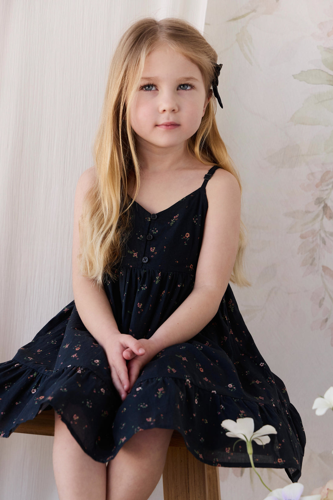Organic Cotton Kaianna Dress - Eloise Navy Childrens Dress from Jamie Kay Australia