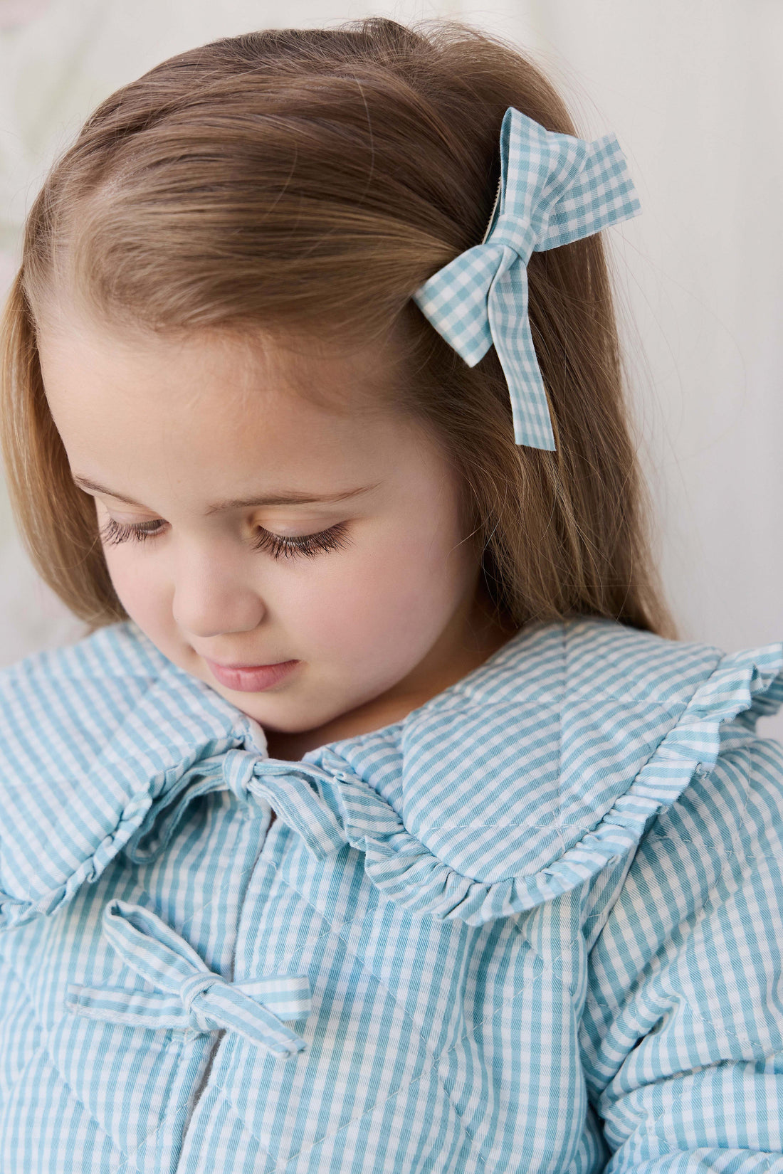 Mariette Jacket - Sky Gray Gingham Childrens Jacket from Jamie Kay Australia