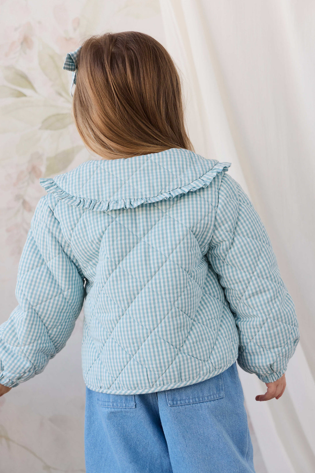 Mariette Jacket - Sky Gray Gingham Childrens Jacket from Jamie Kay Australia