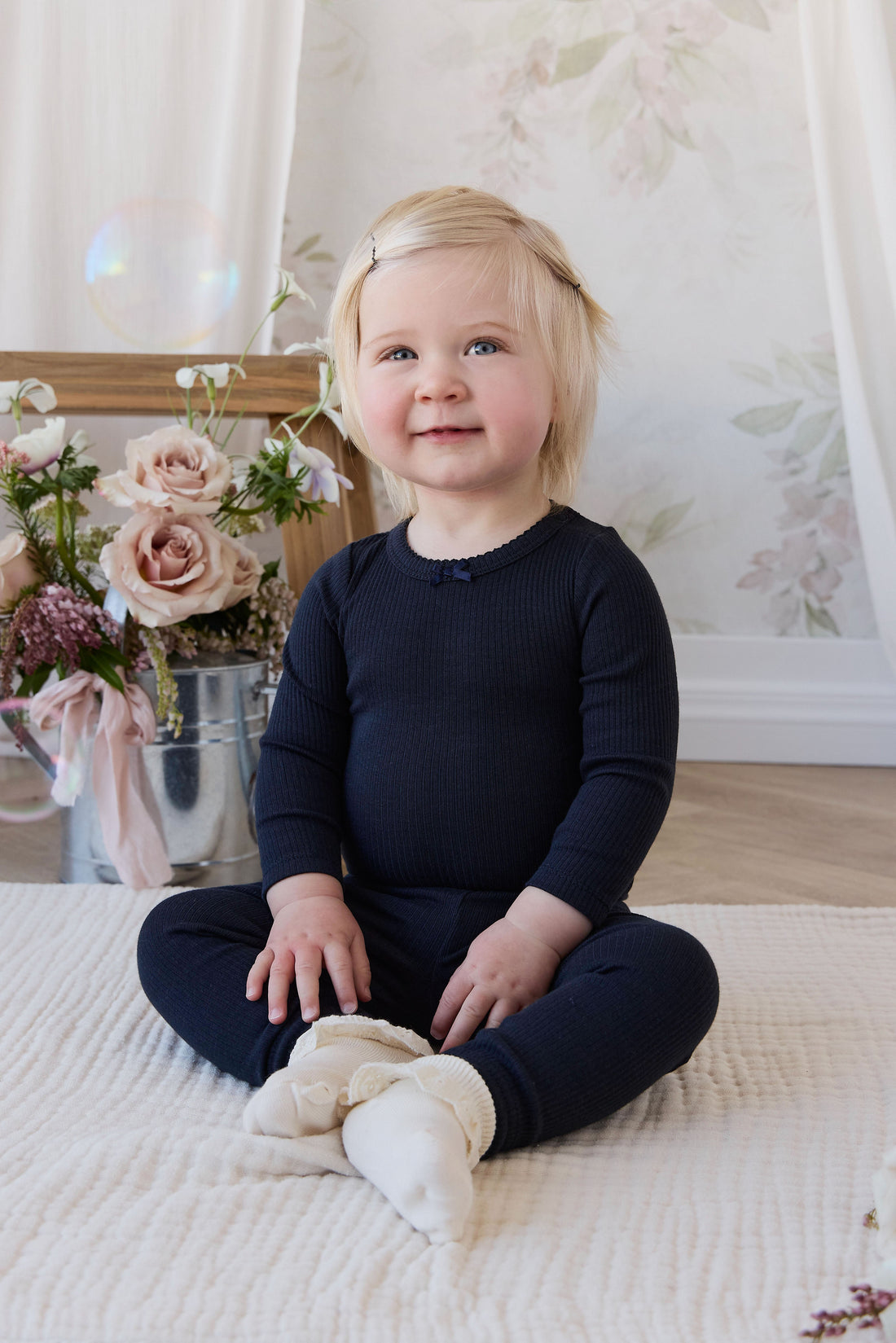 Organic Cotton Modal Maude Bodysuit - Eclipse Childrens Bodysuit from Jamie Kay Australia