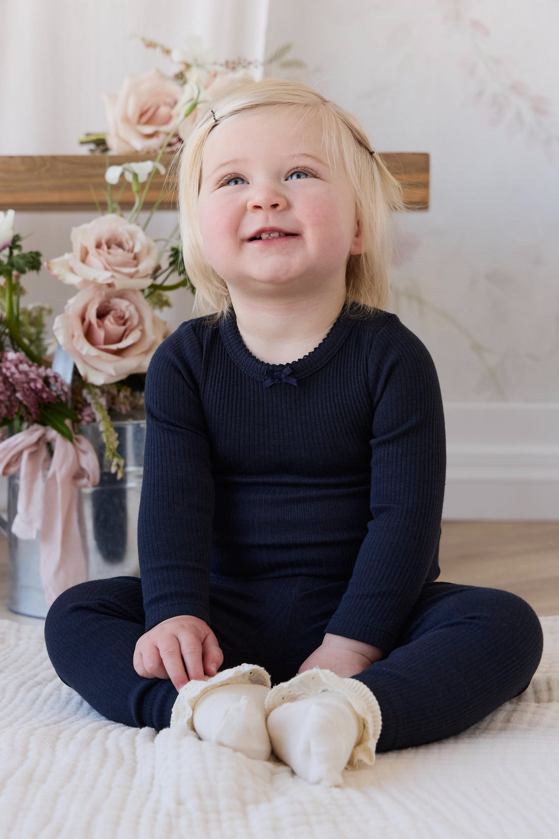Organic Cotton Modal Maude Bodysuit - Eclipse Childrens Bodysuit from Jamie Kay Australia