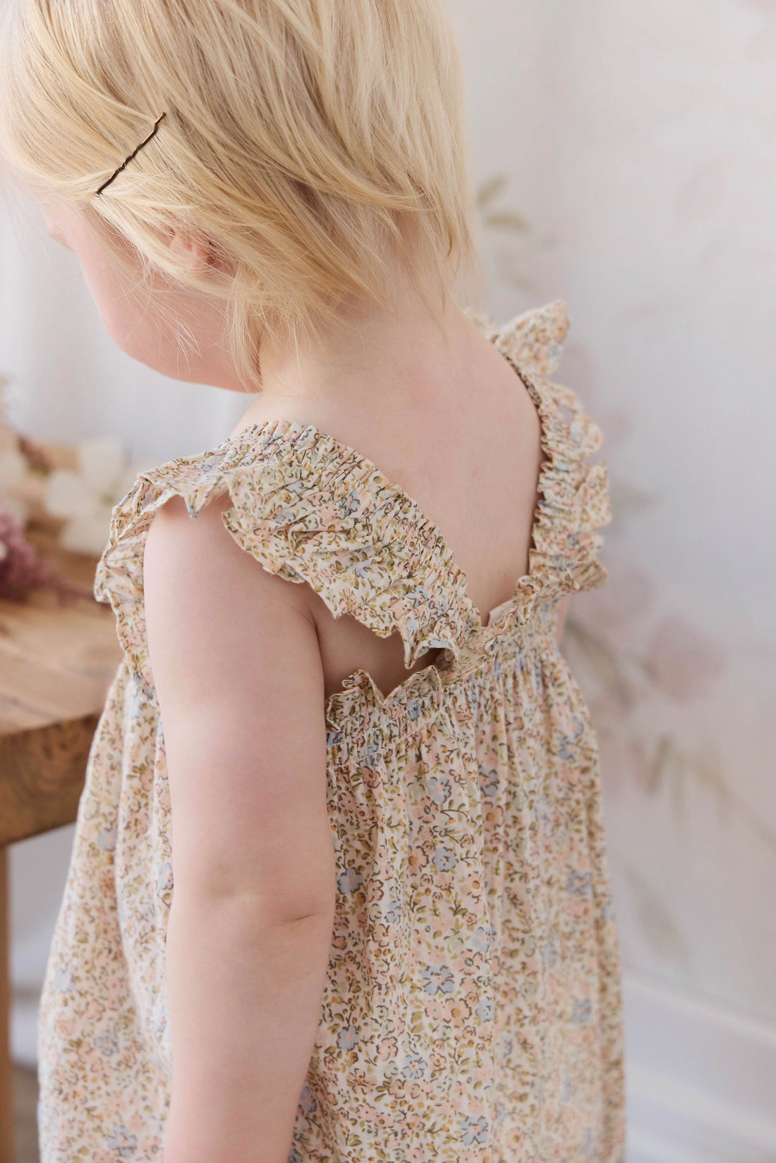 Organic Cotton Catalina Playsuit - Tully Peach Childrens Playsuit from Jamie Kay Australia