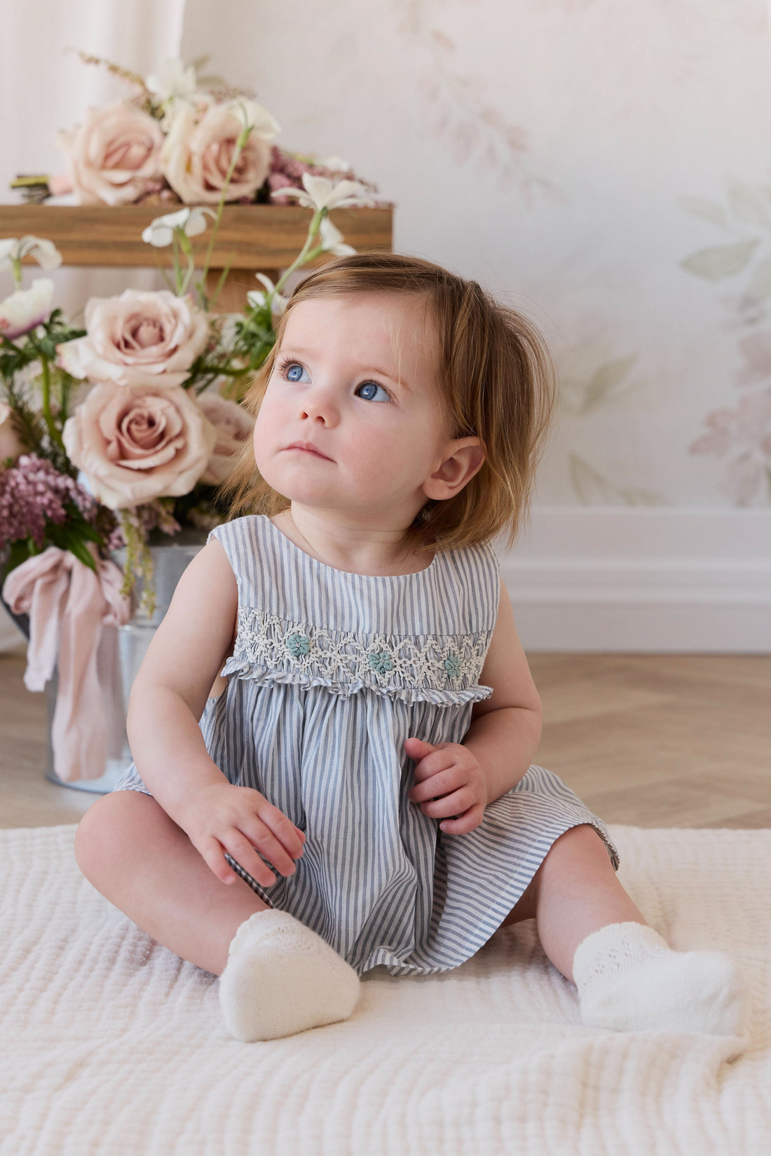 Organic Cotton Gracen Playsuit - Harbour Stripe Childrens Playsuit from Jamie Kay Australia