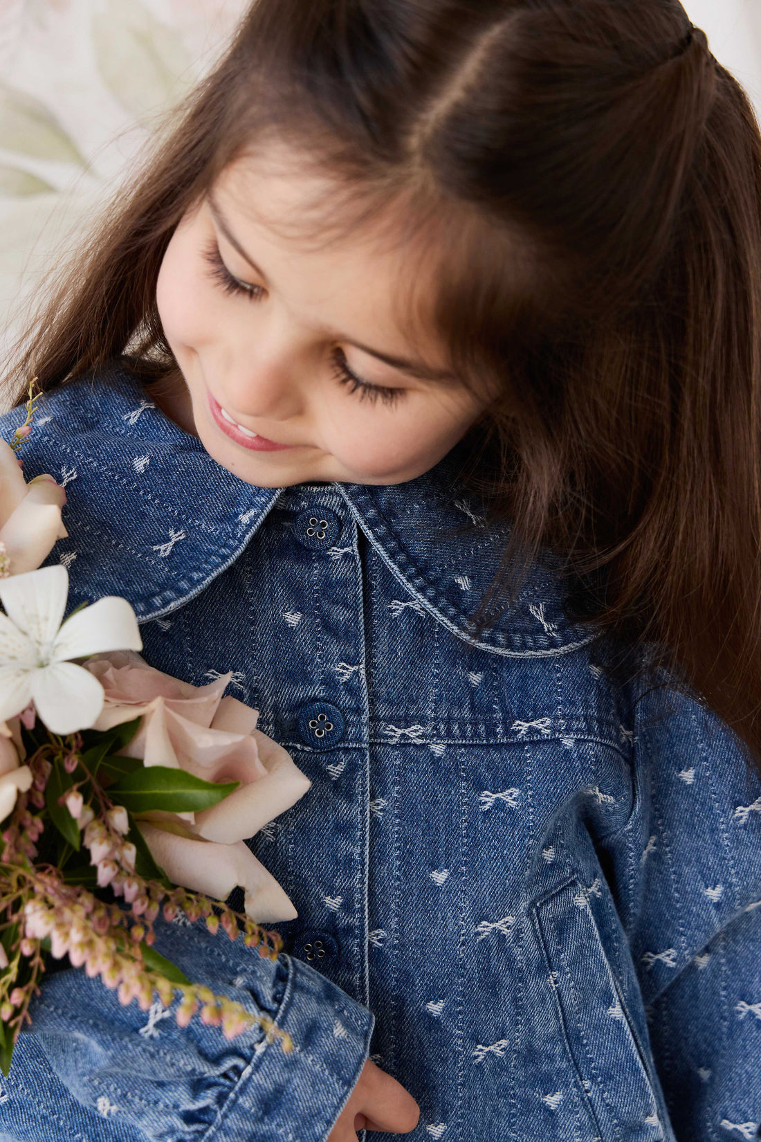 Elka Jacket - Amour Bows Denim Childrens Jacket from Jamie Kay Australia
