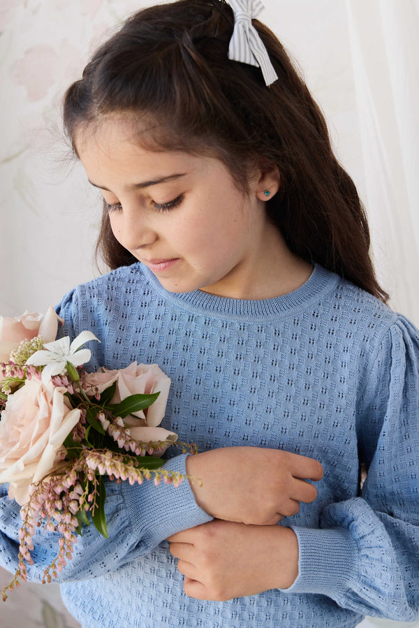 Penelope Jumper - Dusky Blue Childrens Jumper from Jamie Kay Australia