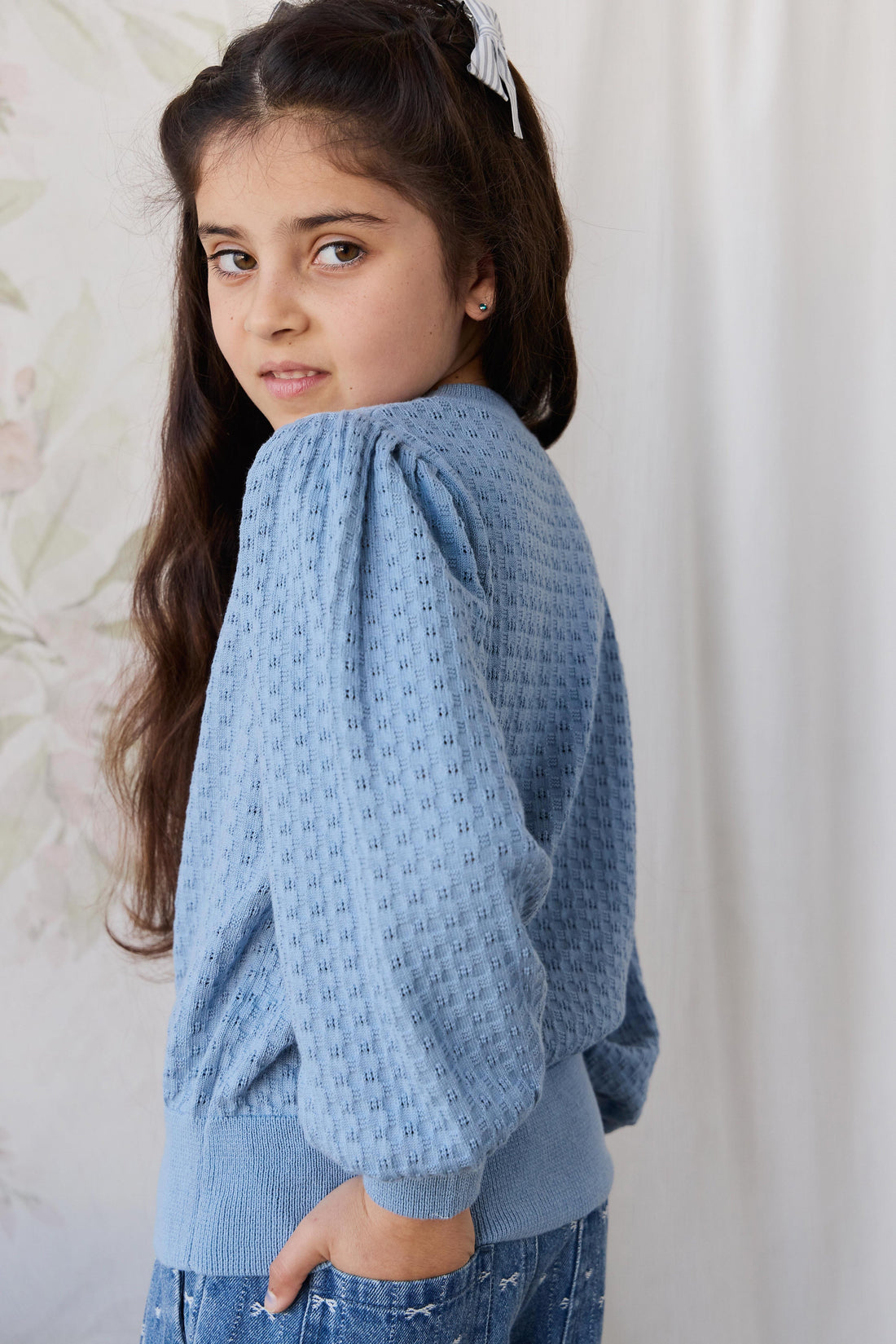 Penelope Jumper - Dusky Blue Childrens Jumper from Jamie Kay Australia