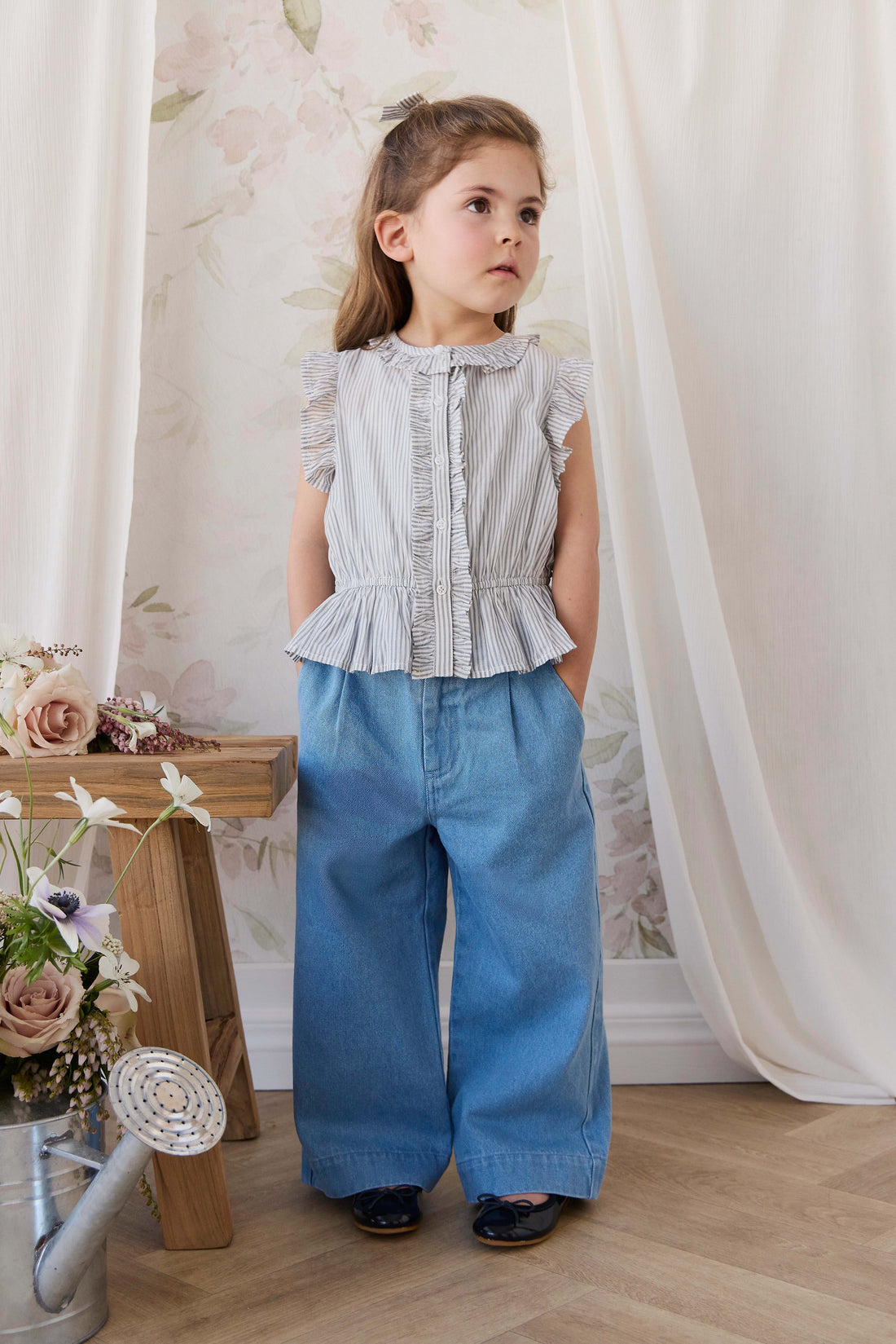 Organic Cotton Calianna Top - Harbour Stripe Childrens Top from Jamie Kay Australia