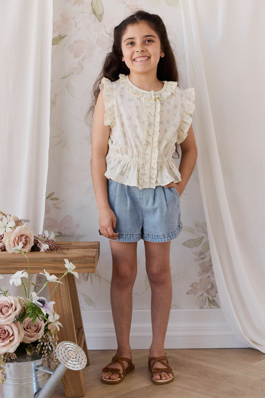 Jardine Short - Light Wash Childrens Shorts from Jamie Kay Australia
