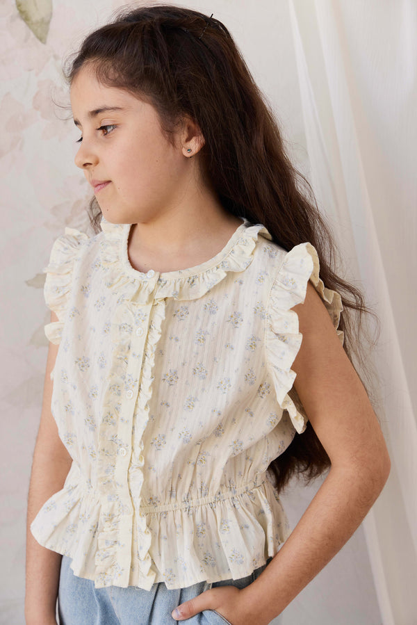 Organic Cotton Calianna Top - Justine Vanilla Sky Childrens Top from Jamie Kay Australia