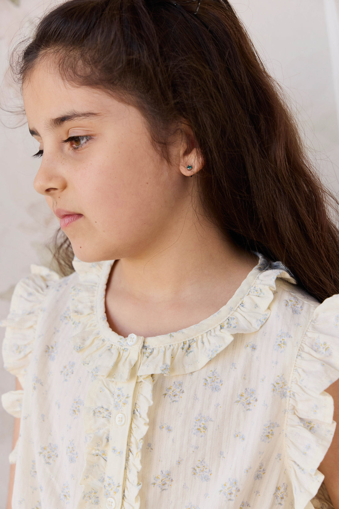 Organic Cotton Calianna Top - Justine Vanilla Sky Childrens Top from Jamie Kay Australia