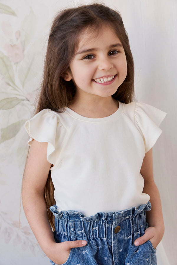 Pima Cotton Wrenley Top - Parchment Childrens Top from Jamie Kay Australia