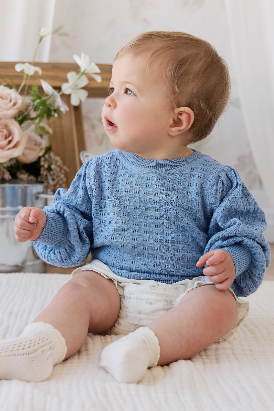 Penelope Jumper - Dusky Blue Childrens Jumper from Jamie Kay Australia