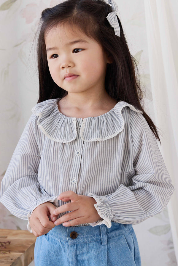 Organic Cotton Dovie Blouse - Harbour Stripe Childrens Top from Jamie Kay Australia